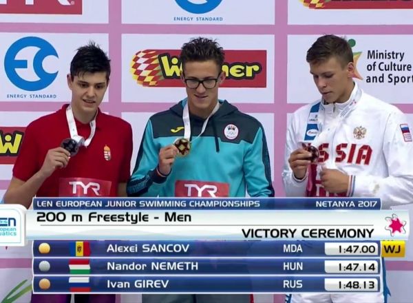 Înotătorul moldovean care a cucerit medalia de aur la Campionatul European. Foto: mts.gov.md