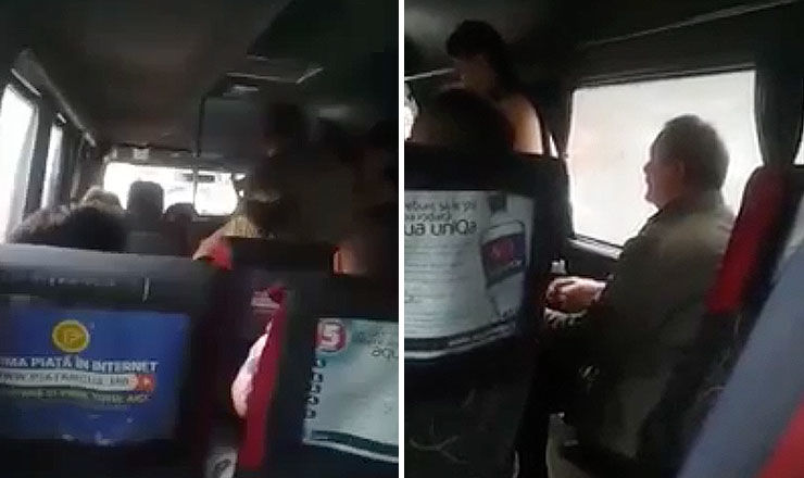 Буйный пассажир в кишиневской маршрутке.