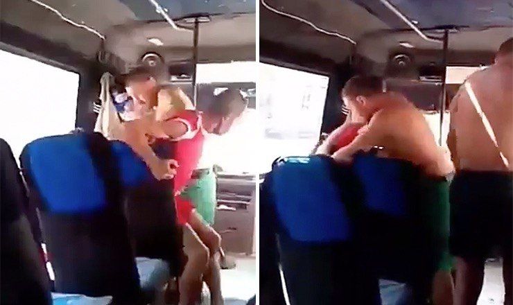 В Черноморске женщину и мужчину жестоко избили прямо в автобусе.