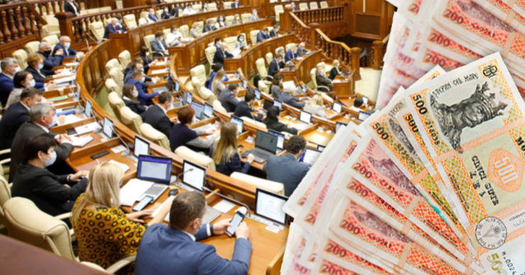 Депутаты парламента разошлись во мнениях относительно повышения своих зарплат. Коллаж Point.md.