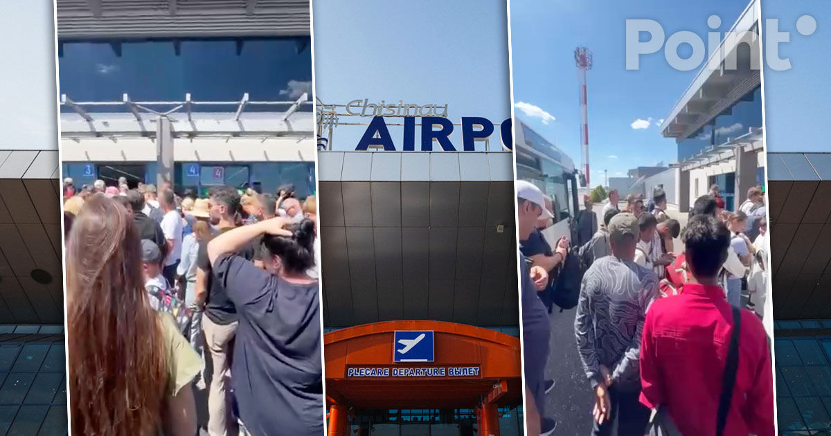 Aeroportul Chișinău a înregistrat un flux temporar crescut de pasageri la controlul pașapoartelor.