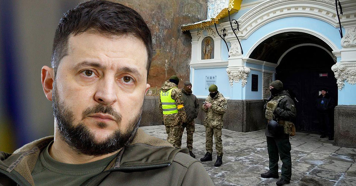 Президент Украины Владимир Зеленский против влияния УПЦ. Коллаж Point.md.