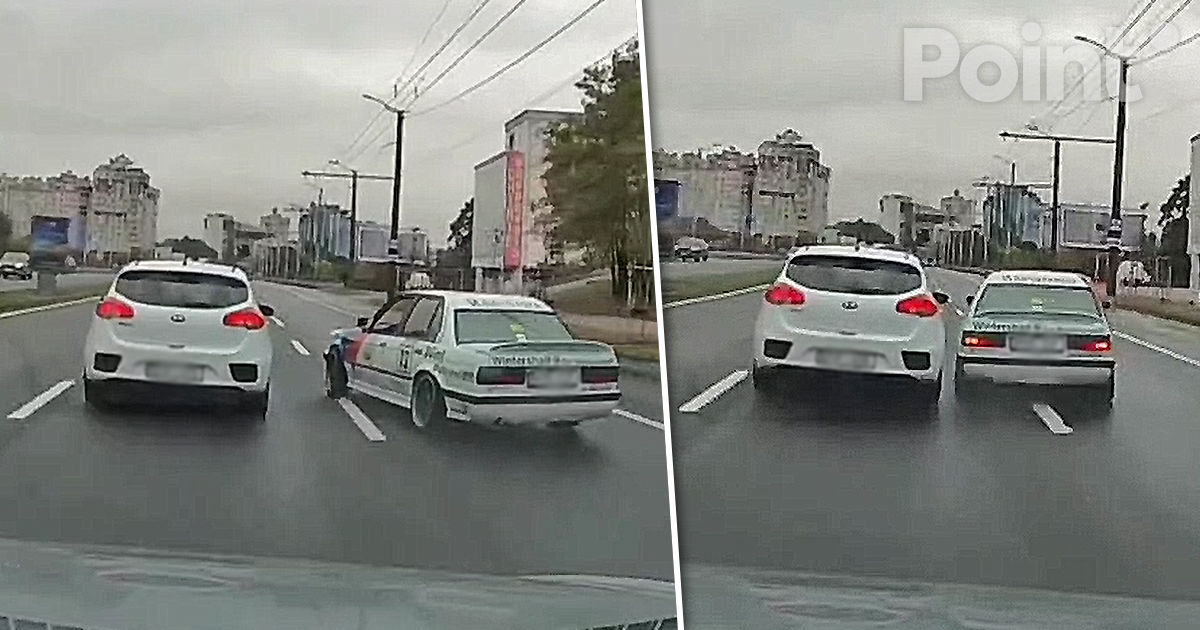 Un șofer, surprins cum face drift în Capitală în plin trafic.