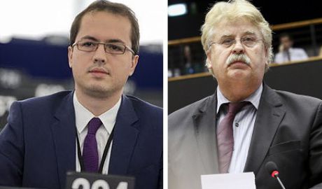 Председатель делегации Европейского Парламента Анди Кристя и председатель комиссии по внешней политике ЕП Эльмаром Броком.