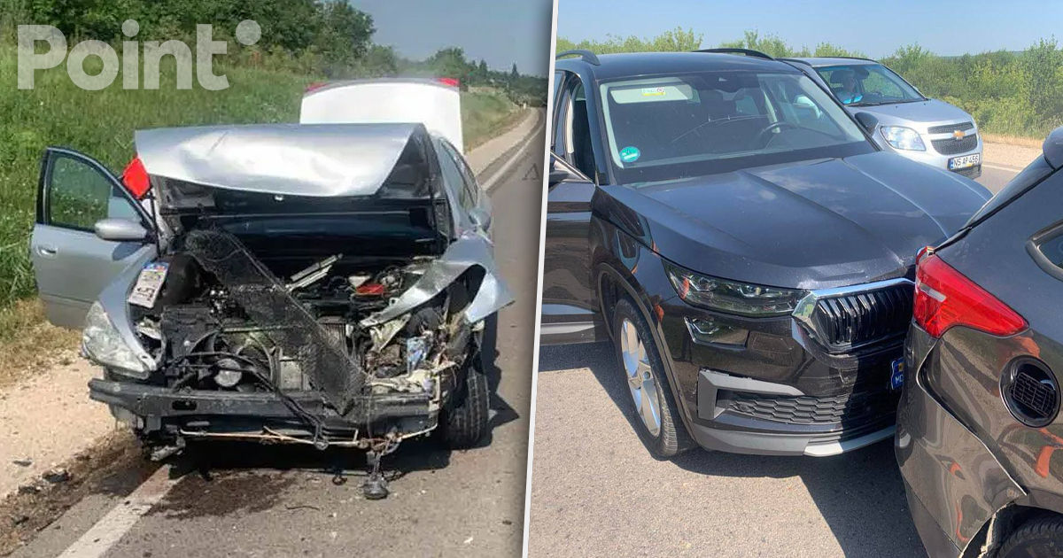 Accident în lanț cu implicarea a trei mașini la Strășeni.