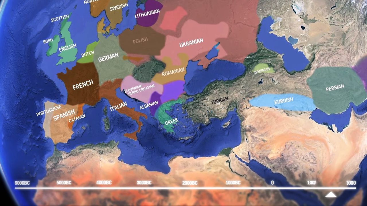 Harta care îți arată originea limbilor din Europa, inclusiv româna