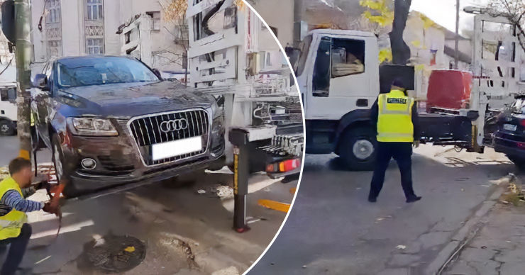 Василе Костюк: Бизнес с эвакуацией авто процветает и при новом правительстве. Коллаж Point.md.