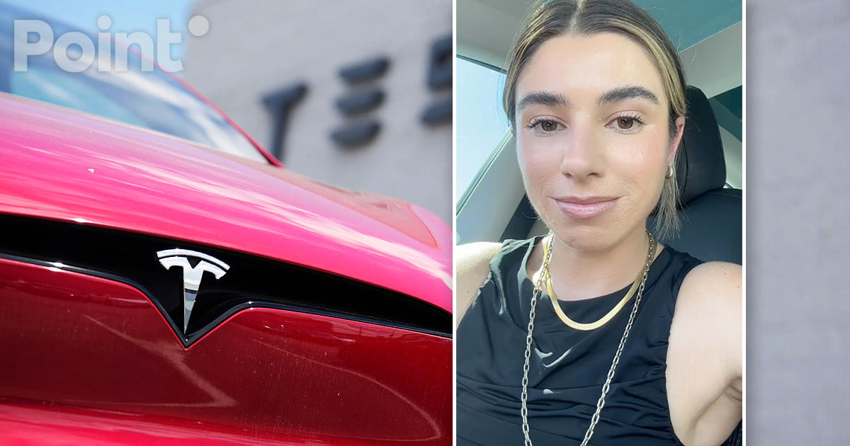  Владелица Tesla оказалась заперта в авто при температуре 46 °C из-за обновления ПО. Коллаж: Point.md