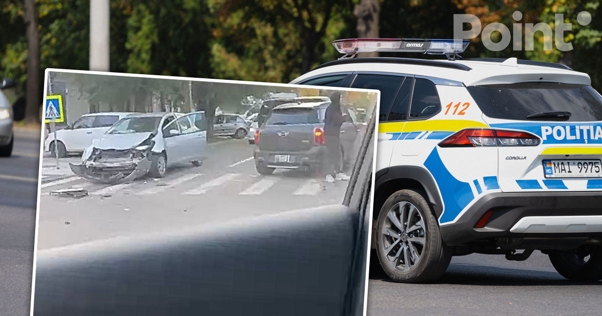 Accident în lanț cu implicarea a trei mașini în Capitală.