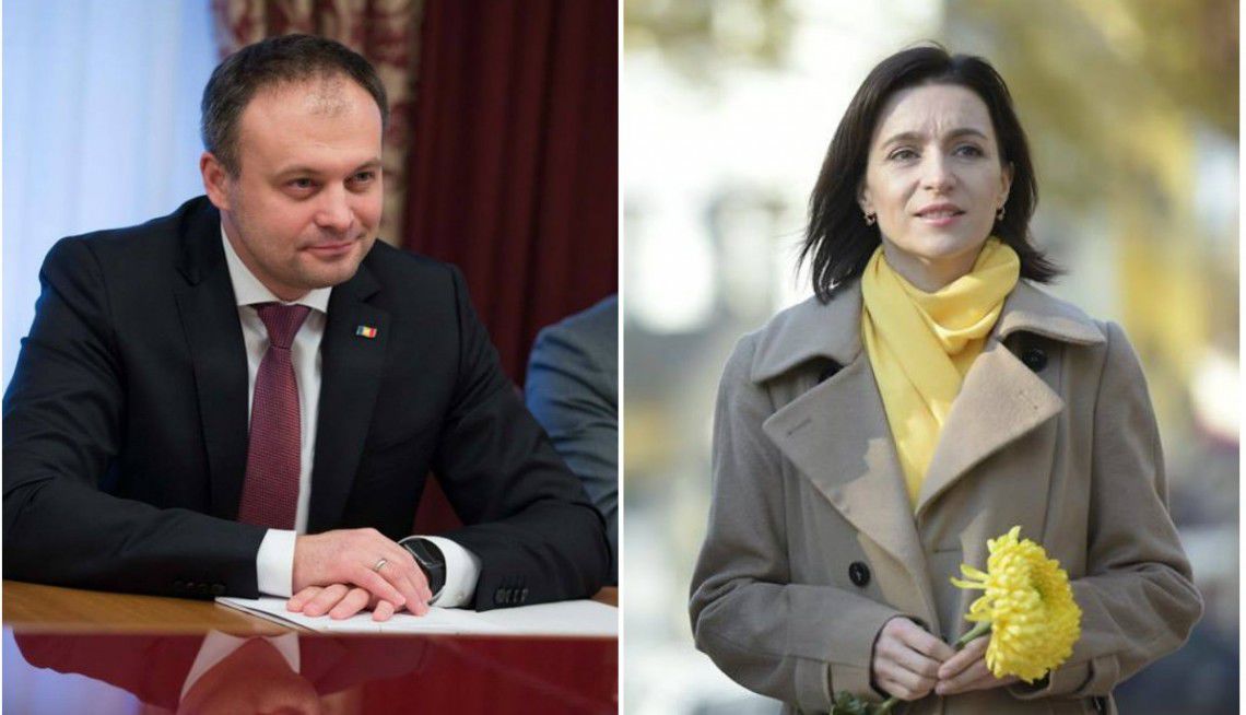 Președintele Parlamentului, Andrian Candu, îi dă replică liderei Partidului Acțiune și Solidaritate, Maia Sandu. Foto: diez.md
