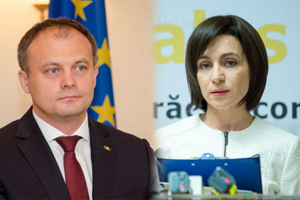 Спикер парламента Андриан Канду и лидер PAS Майя Санду. Фото: ipn.md