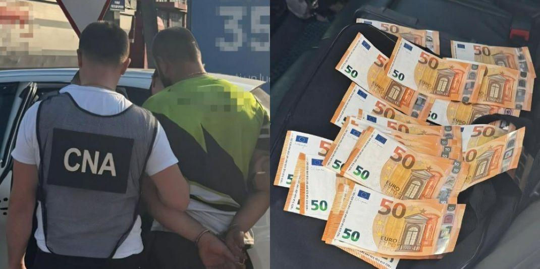 Подозреваемого в торговле влиянием задержали с поличным при получении 1 500 евро. Коллаж: cna.md