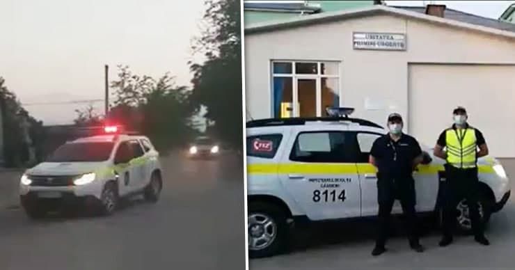 Полицейские из Кэушан помогли роженице вовремя попасть в больницу. Коллаж Point.md.