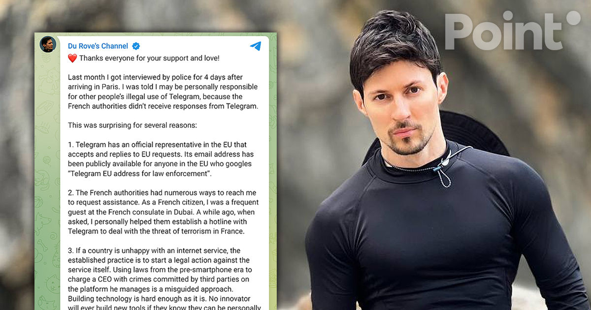 Durov a comentat pentru prima dată reținerea sa: Mulțumesc pentru susținere.