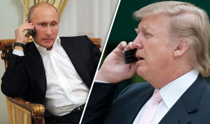Donald Trump a discutat telefonic cu președintele rus Vladimir Putin. Foto: Daily Express 