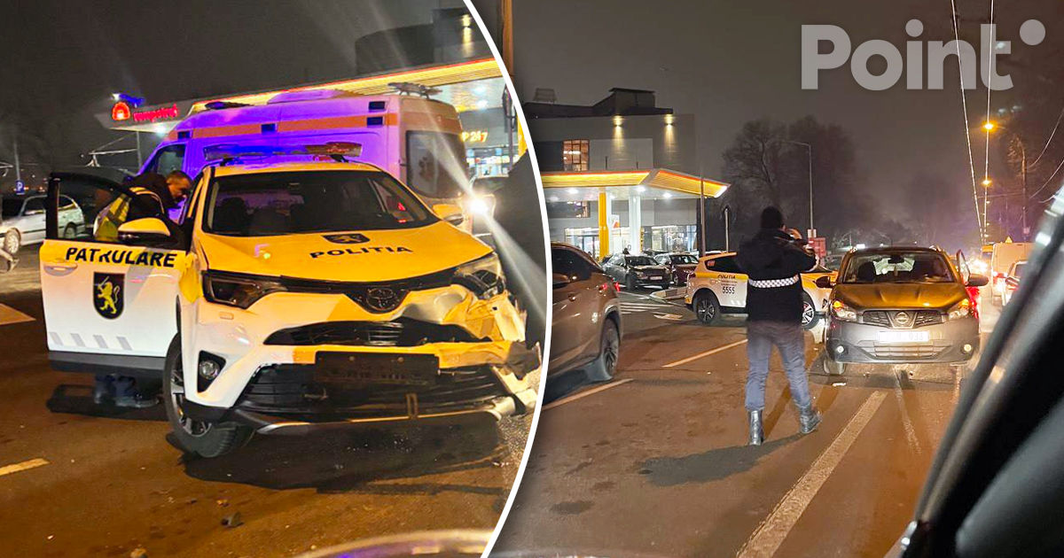 Autospecială a Poliției, implicată într-un accident în Capitală.