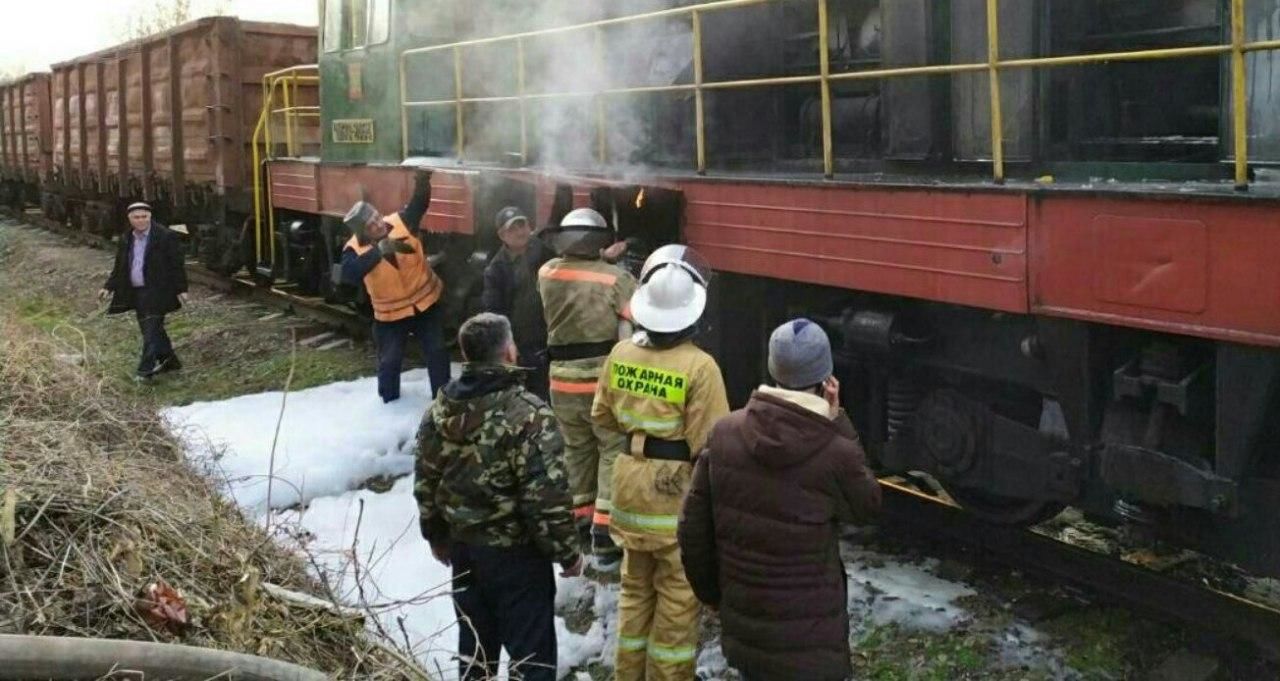 Под Рыбницей 17 февраля загорелся тепловоз. 