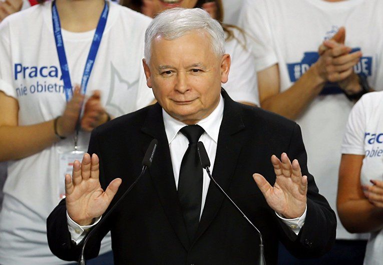 Бывший премьер-министр Польши, глава правящей партии "Право и справедливость" Ярослав Качиньский.