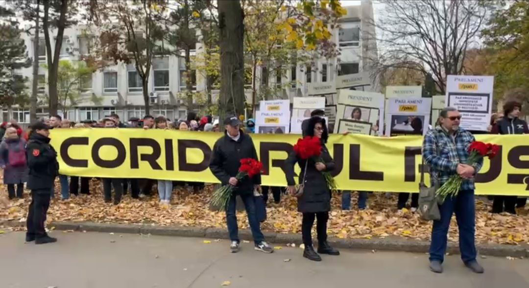 Партия «Шор» устроила флешмоб «Коридор позора» у парламента, Воронину сделали исключение.