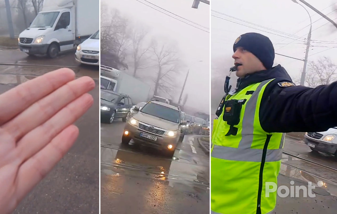 В Кишиневе женщина накричала на полицейского, который регулировал движение.