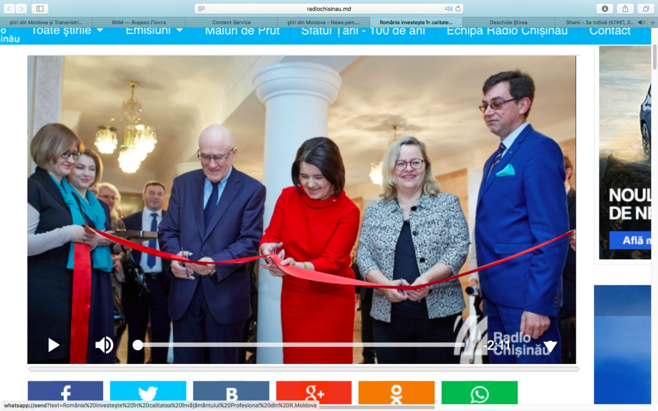România investește în calitatea învățământului Profesional din R. Moldova.