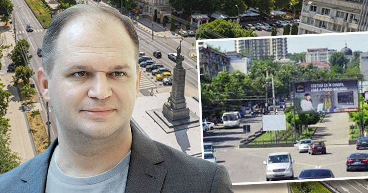 Чебан: С улиц Кишинева убрали около 2500 рекламных панно. Коллаж Point.md.