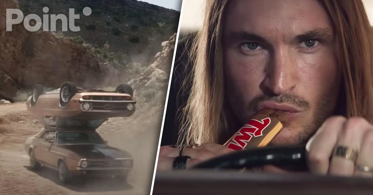 Un spot publicitar a batonului Twix, interzis în Marea Britanie din cauza încurajării condusului periculos.