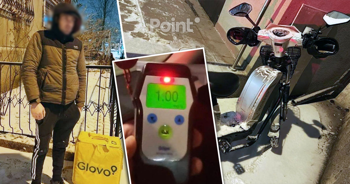 В Кишиневе курьер Glovo задержан за езду в нетрезвом виде по тротуарам.