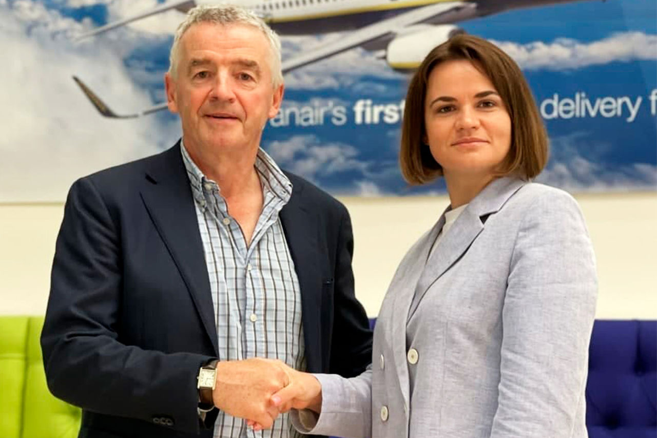 Тихановская обсудила с главой Ryanair иск из-за инцидента с самолетом.