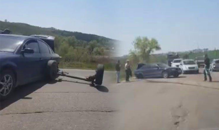 Под Тогатино, автомобиль на ходу потерял заднюю ось.