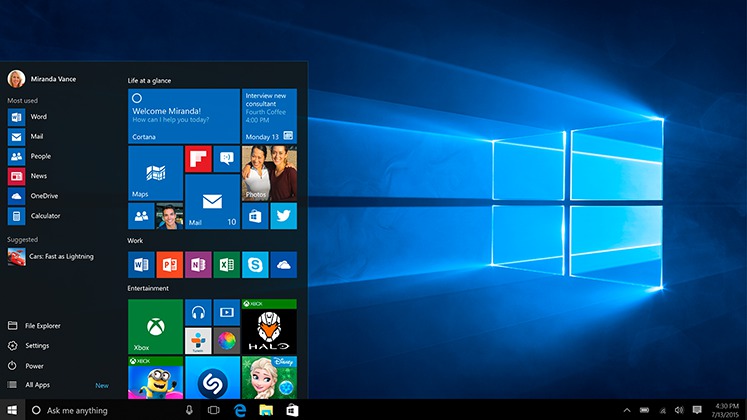 Операционная система Windows 10 отправляет данные на серверы Microsoft.