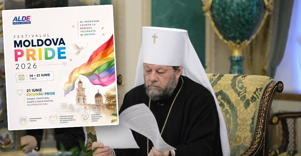 Mitropolia Moldovei a condamnat utilizarea imaginii Catedralei sub steagul curcubeu.