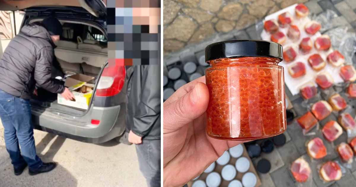 В Яловенах конфисковали контрабандную партию красной икры. Коллаж: Point.md
