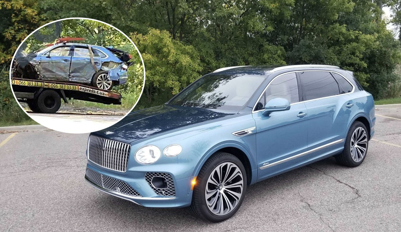 В Киеве владелец Bentley Bentayga за €300 тыс. разбил ее через день после покупки.