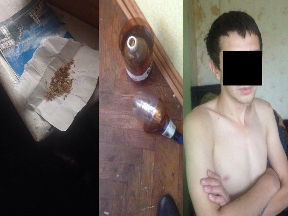 У мужчины был обнаружен пакет с сухим и измельченным растительным веществом, похожим на коноплю. Фото: politiacapitalei.md.