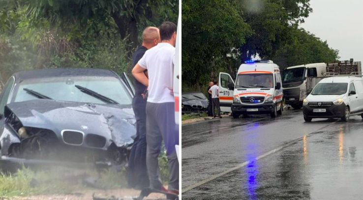 В ДТП на въезде в Сынжеру столкнулись два транспортных средства. Коллаж: realitatea.md