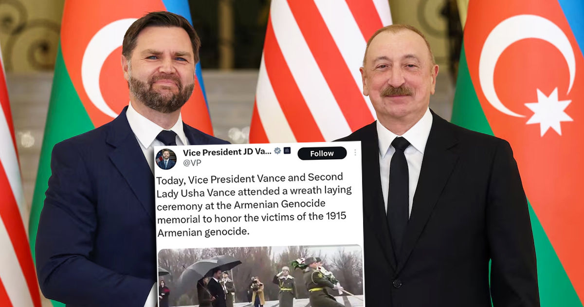 Джей Ди Вэнс удалил твит о геноциде армян перед визитом в Азербайджан.