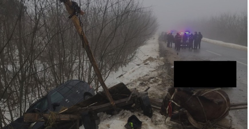 Один человек погиб при столкновении автомобиля с телегой в Чимишлии.