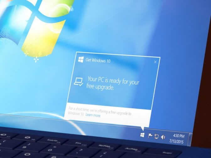 Сообщение с предложением об апгрейде до Windows 10 содержит только две опции: «Обновить сейчас» или «Обновить ночью».