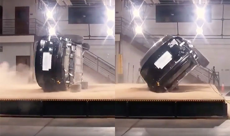 В Сети появилось видео с внутренних испытаний электрического кроссовера Tesla Model X. 