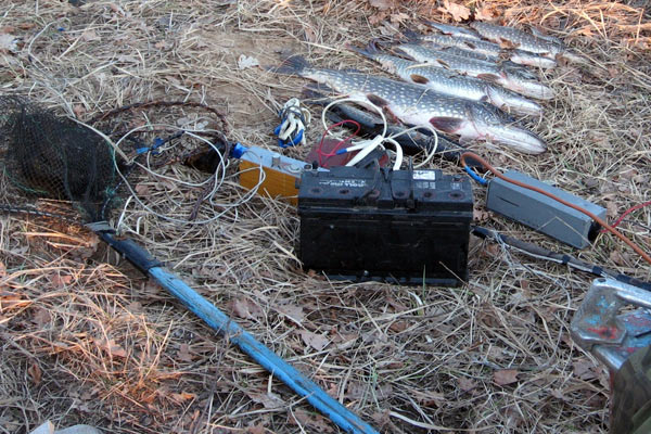 Двое жителей села Крихана Веке Кагульского района были задержаны во время ловли рыбы запрещенной электрической удочкой. Фото: sovetov.ua