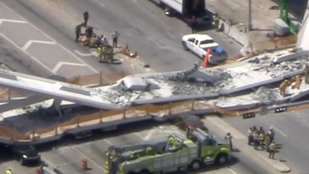 Tragedie în Miami. Pod pietonal prăbuşit peste oameni şi vehicule, în centrul oraşului.