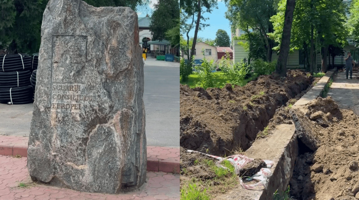 В столице начали ремонт сквера Совета Европы.
