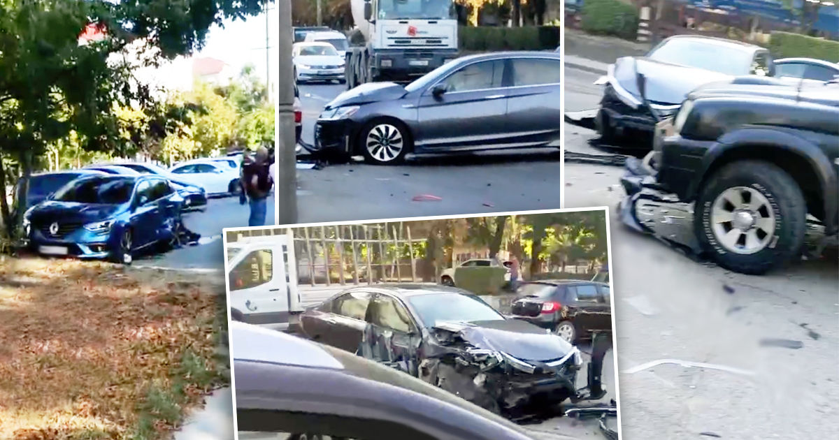 В Кишиневе столкнулись три автомобиля: все получили сильные повреждения. Коллаж: Point.md