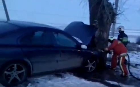 В Оргееве машина влетела в дерево: понадобилась помощь пожарных.
