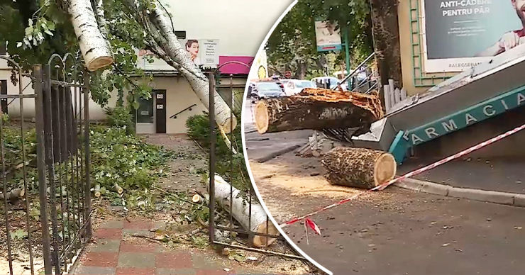Проливной дождь, прошедший в четверг, нанес новый ущерб столице. Коллаж: Point.md
