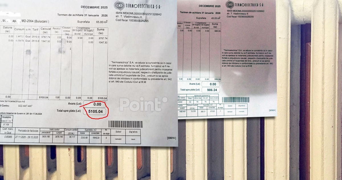 Жители Кишинёва шокированы счетами за отопление: более 5 000 леев за декабрь.