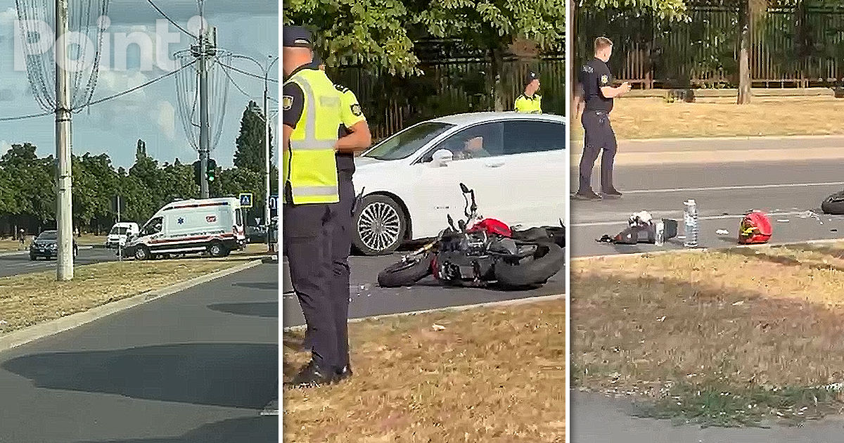 Accident pe strada Albișoara din Chișinău: Un motociclist a fost rănit.