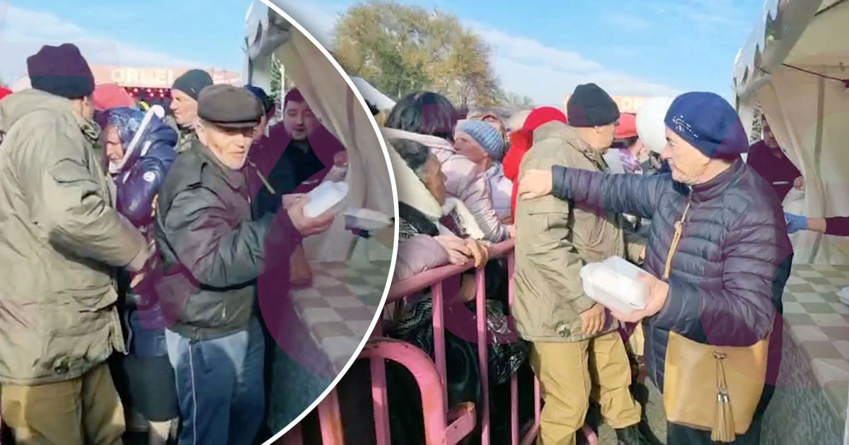 На Дне города в Оргееве люди толпились у пунктов, где раздавали еду. Коллаж: Point.md