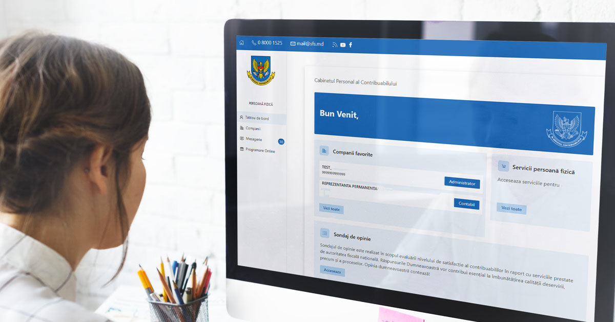 Cabinetul personal al contribuabilului, dotat cu noi servicii electronice.